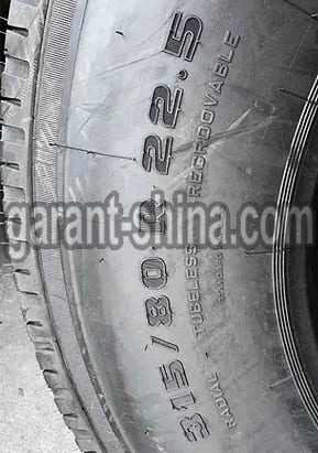 Challenger CUH2 (рулевая) 315/80 R22.5 156J/150L 18PR - Фото размера на боковине